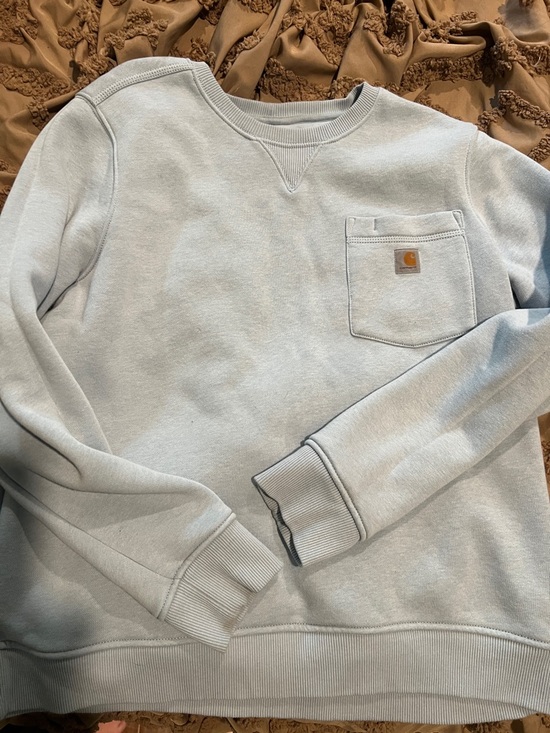 Carhartt Sweaters - Carhartt women’s Pale Blue Crewneck Pocket Sweatshirt